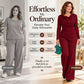Women's Draped Cowl Neck Top and Wide-Leg Pants Set