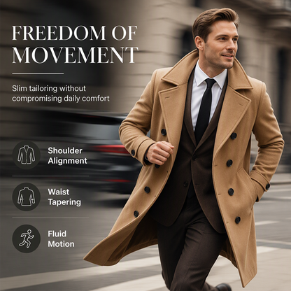 Men's Classic Double-Breasted Overcoat🥠𝙁𝙧𝙚𝙚 𝙎𝙝𝙞𝙥𝙥𝙞𝙣𝙜