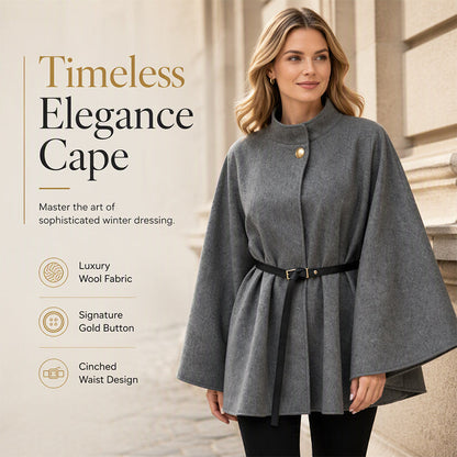 Women's Elegant Stand Collar Cape Coat🥠𝙁𝙧𝙚𝙚 𝙎𝙝𝙞𝙥𝙥𝙞𝙣𝙜