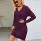 Women's Casual V-Neck Cable Knit Dress
