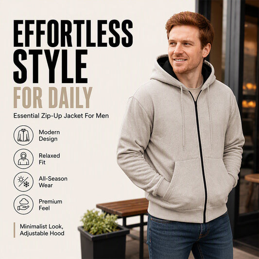 Men's Warm-Lined Full-Zip Hooded Sweatshirt