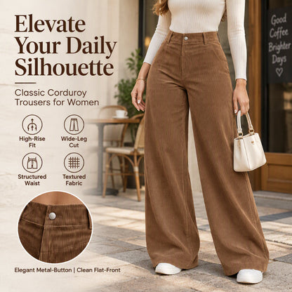Women's Casual Corduroy Wide-Leg Pants