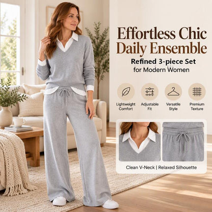 Women's Casual Cozy Knit 3-Piece Set⚡𝙁𝙧𝙚𝙚 𝙎𝙝𝙞𝙥𝙥𝙞𝙣𝙜