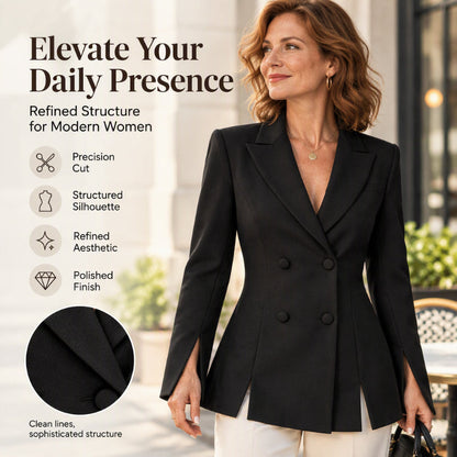 Women's Elegant Double-Breasted Blazer⚡𝙁𝙧𝙚𝙚 𝙎𝙝𝙞𝙥𝙥𝙞𝙣𝙜