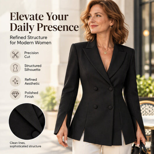 Women's Elegant Double-Breasted Blazer⚡𝙁𝙧𝙚𝙚 𝙎𝙝𝙞𝙥𝙥𝙞𝙣𝙜