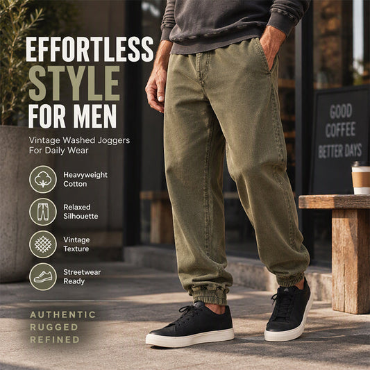 Men's Casual Athletic Washed Sweatpants
