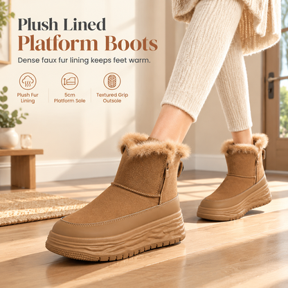 Women's Winter High Top Snow Boots Warm Plush Lined Thick Sole Casual Platform Shoes