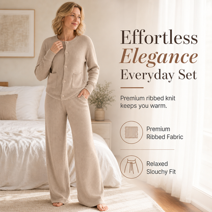 Women's Casual 2 Piece Knitted Cardigan Sweater and Wide Leg Pants Set🔥𝙁𝙧𝙚𝙚 𝙎𝙝𝙞𝙥𝙥𝙞𝙣𝙜