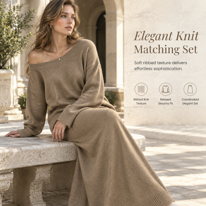 Women's Relaxed Fit Knit Two Piece Knit🔥𝙁𝙧𝙚𝙚 𝙎𝙝𝙞𝙥𝙥𝙞𝙣𝙜