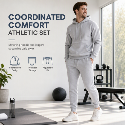 Men's Casual Soft Hoodie and Jogger Trousers Set🔥𝙁𝙧𝙚𝙚 𝙎𝙝𝙞𝙥𝙥𝙞𝙣𝙜