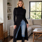 Women's Turtleneck High Split Knit Tunic