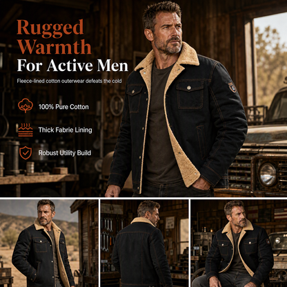Men's Thick Fabric Lined Pure Cotton Casual Lapel Cargo Padded Coat🔥𝙁𝙧𝙚𝙚 𝙎𝙝𝙞𝙥𝙥𝙞𝙣𝙜