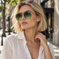 Women's Retro Double-Bridge Aviator Sunglasses