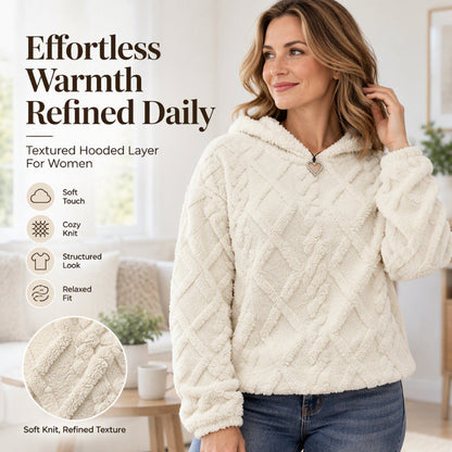 Women's Diamond Jacquard Plush Hooded Sweatshirt🔥𝙁𝙧𝙚𝙚 𝙎𝙝𝙞𝙥𝙥𝙞𝙣𝙜