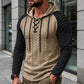 Men's Textured Pleated Shoulder Hooded Sweatshirt