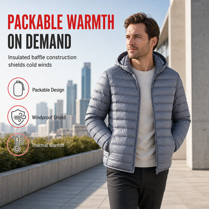Men's Lightweight Hooded Cotton Padded Solid Color Autumn Winter Short Coat🔥𝙁𝙧𝙚𝙚 𝙎𝙝𝙞𝙥𝙥𝙞𝙣𝙜