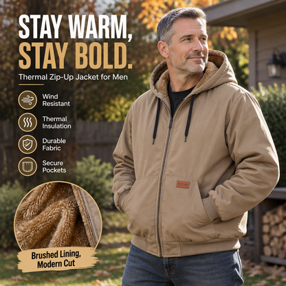 Men's Casual Winter Thermal Hooded Jacket⛰️𝙁𝙧𝙚𝙚 𝙎𝙝𝙞𝙥𝙥𝙞𝙣𝙜