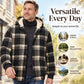 Men's Winter Warm Plaid Hooded Jacket
