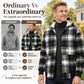 Men's Winter Warm Plaid Hooded Jacket