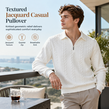 Men's Casual Jacquard Knit Pullover
