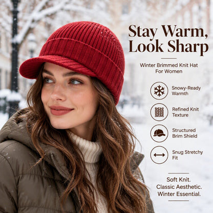 Unisex Warm Knit Beanie with Brim