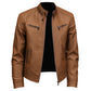 Men's Stylish Stand Collar PU Leather Jacket