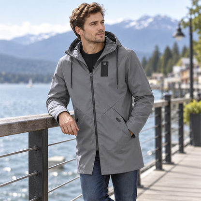 Men's Mid-Length Hooded Windbreaker Trench🌲𝙁𝙧𝙚𝙚 𝙎𝙝𝙞𝙥𝙥𝙞𝙣𝙜