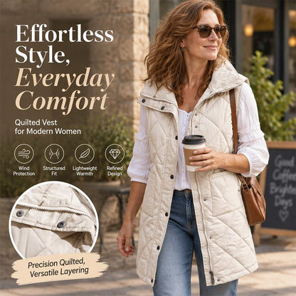 Women's Mid-Length Quilted Thermal Vest🔥𝙁𝙧𝙚𝙚 𝙎𝙝𝙞𝙥𝙥𝙞𝙣𝙜