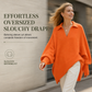 Women's Loose Fit Collared Knit Sweater Casual Slouchy Solid Color Long Sleeve Knitwear
