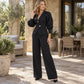 Women's Elegant Puff Sleeve Blazer and Wide-Leg Pants Set🔥𝙁𝙧𝙚𝙚 𝙎𝙝𝙞𝙥𝙥𝙞𝙣𝙜