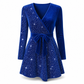 Sexy Women's V-Neck Asymmetrical Hem Sequin Dress – Glamorous & Party-Ready