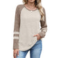 Women's Color-Block Long Sleeve Ribbed Knit Top