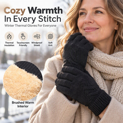 Unisex Winter Warm Knitted Touchscreen Gloves
